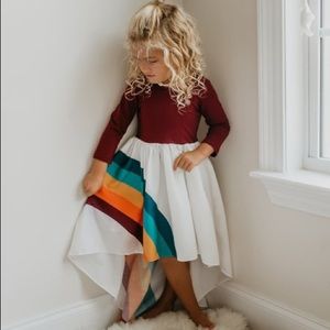 Oopsie Daisie Rainbow High-Low Dress, Girls Sz. 5 *LIKE NEW*